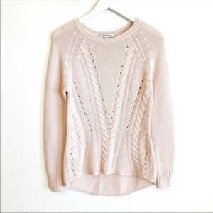 Autumn Cashmere High-Low Cable Knit Sweater
